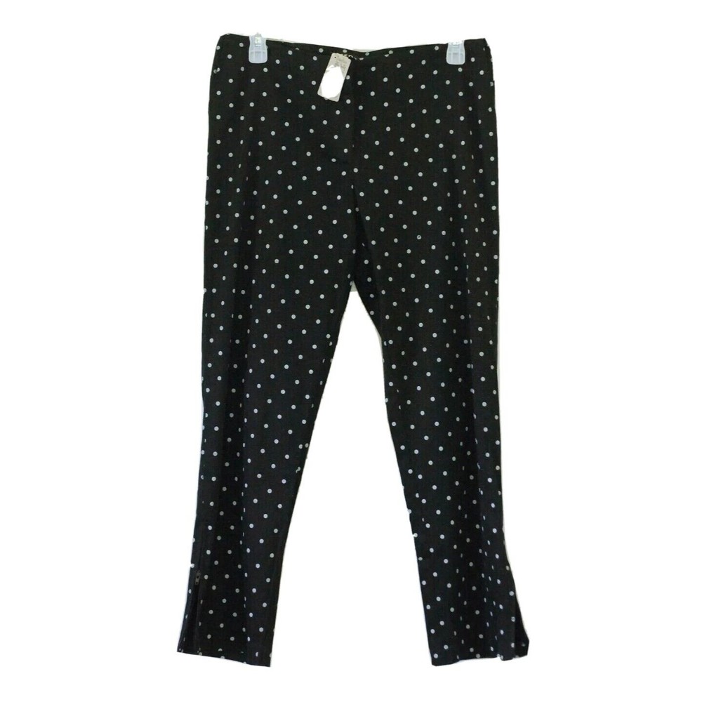 VTG Work Order Neiman Marcus Sz 8 Career Cropped Pants Polka Dot Black Gray